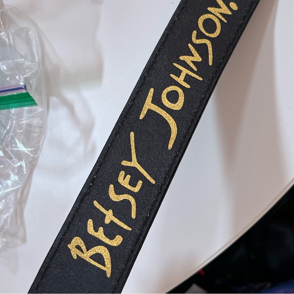 Betsey Johnson Vintage Y2K Western Black Leather Oversized Floral Belt med 31-35 main image 9
